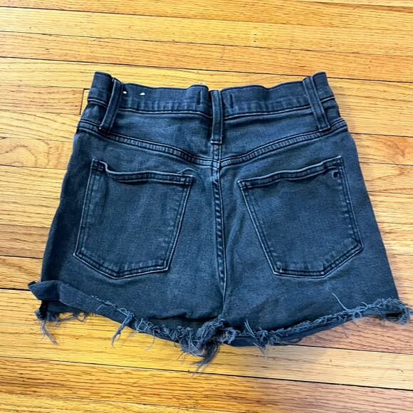 Madewell Jeans Shorts Womens 25 High Rise Faded Black Cut Off Raw Hem - Picture 2 of 9